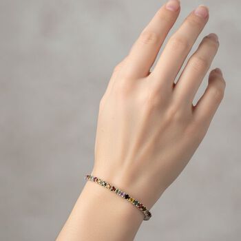 D'Joy AA Mehrfarbig-Turmalin Armband ca. 19 cm 925 Silber rhodiniert ca. 6,36 ct.