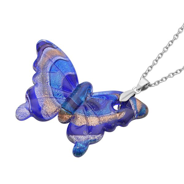 Mehfarbiger Anh&auml;nger im Murano-Stil mit 60cm Kette, Schmetterling Design image number 7