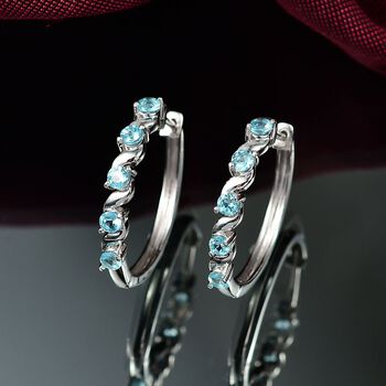 Djoy AA Betroka Blauer Apatit Meeresrauschen Ohrringe 925 Silber rhodiniert ca. 1.26 ct