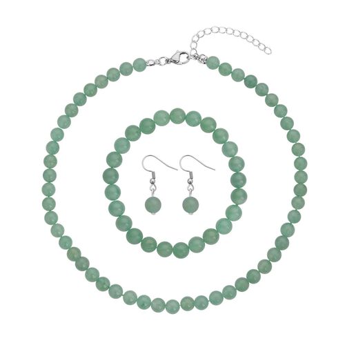 3er-Set - grünes Aventurin-Schmuckset - 	323,50 ct. image number 0
