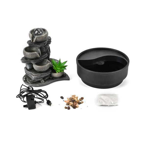 DIY Wasserfall-Brunnen mit Ball und Warmlicht &ndash; Grau image number 6