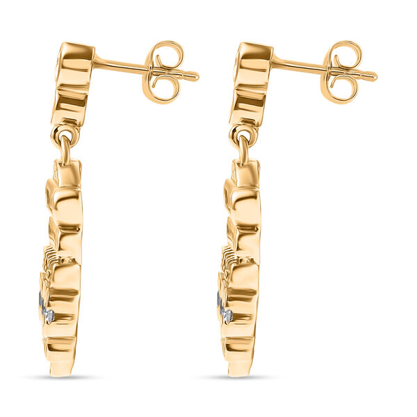 GP - Wei&szlig;er Zirkon Ohrringe 925 Silber 750 Gelbgold Vermeil ca. 5,90 ct. image number 4