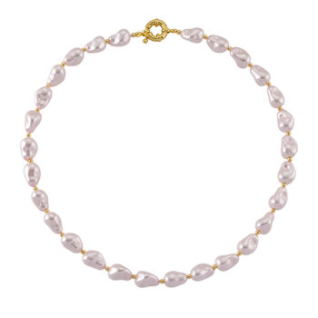 Rosa Muschelkernperle 50cm Halskette