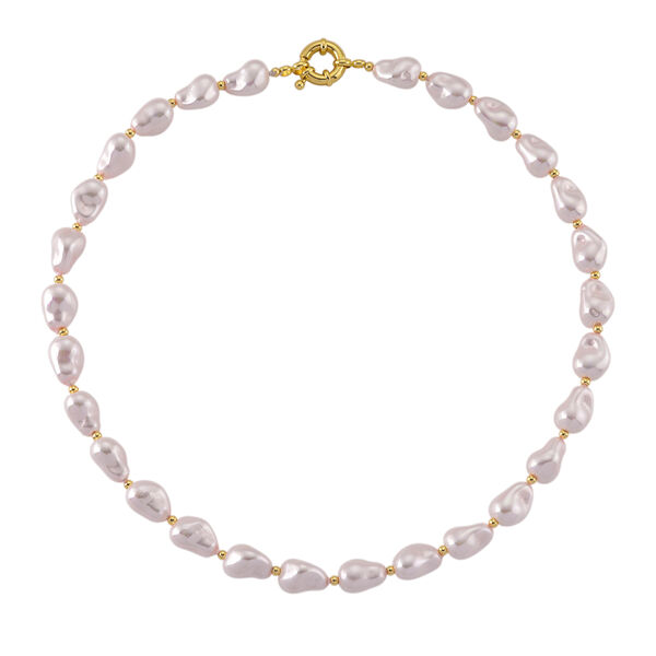 Rosa Muschelkernperle 50cm Halskette image number 3