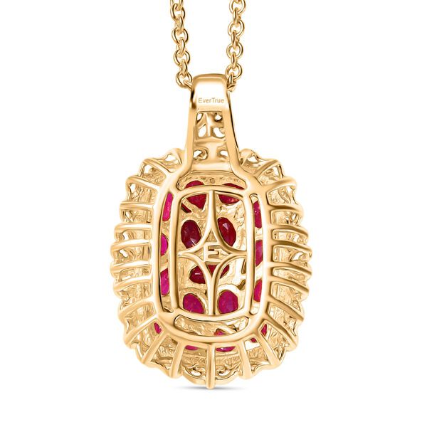 Niassa Rubin Schmuckset ca. 50 cm Nickelfreies Messing platiniert und vergoldet und 316L Edelstahl platiniert ca. 4.30 ct image number 5