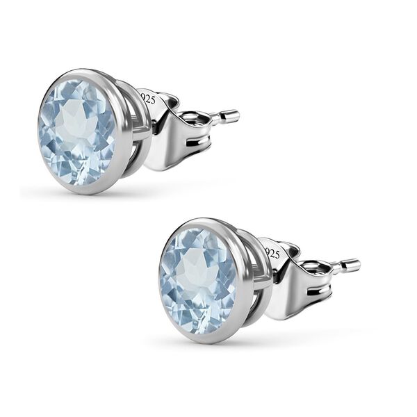Himmelblaue Topas Ohrringe, 925 Silber ca. 1,98 ct image number 4