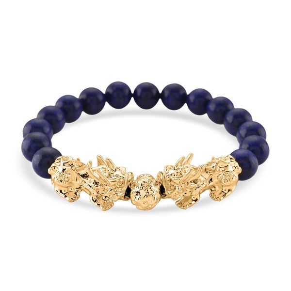 Lapislazuli Armband, flexibel, vergoldet ca. 150.00 ct