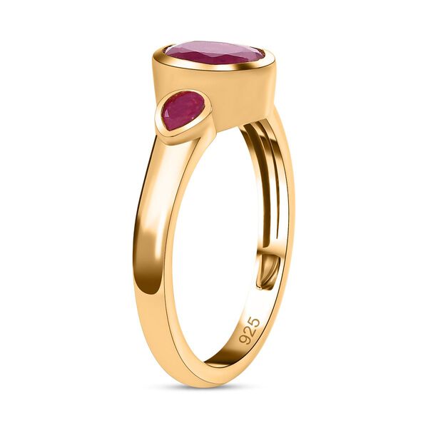Afrikanischer Rubin (Fissure gef&uuml;llt) Ring 925 Silber Gelbgold Vermeil (Gr&ouml;&szlig;e 21.00) ca. 2,53 ct image number 5