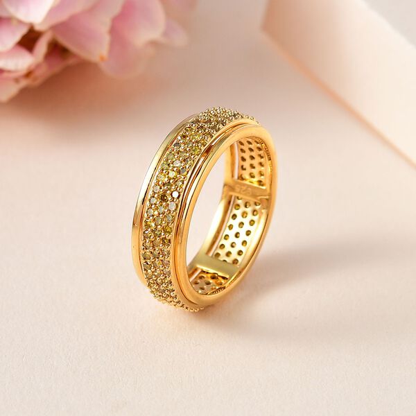 Anti-Stress Spinning Ring mit gelben Diamanten P3, ca. 1,00 ct. image number 1