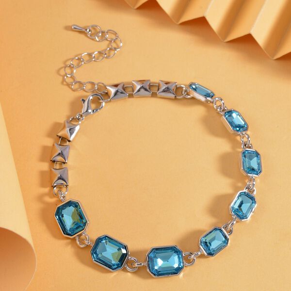 Hellblauer Kristall Armband, ca. 19 cm image number 1