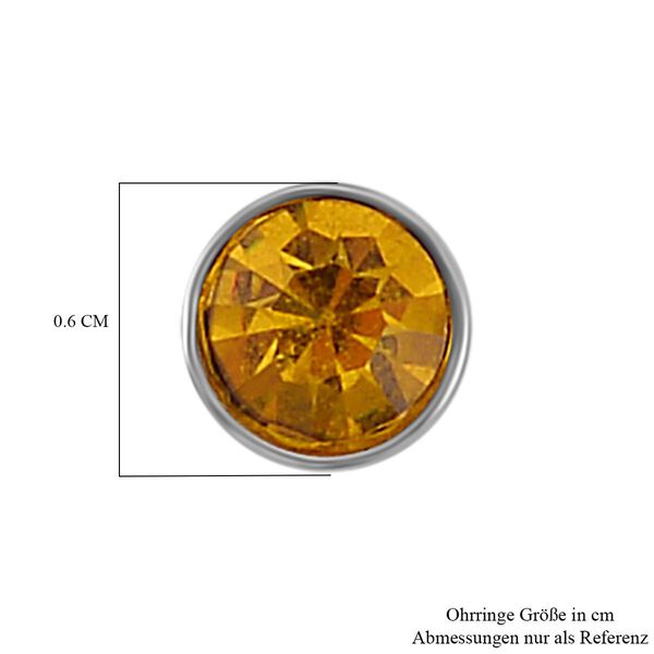 12er-Set- Austauschbare mehrfarbige Kristall-Ohrstecker in Silberton image number 5