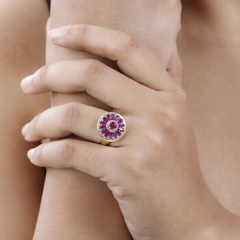 Afrikanischer Rubin und Zirkon-Ring - 2,38 ct.