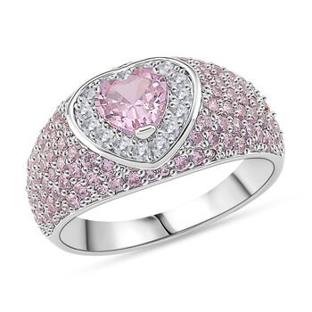 Rosa und wei&szlig;er Zirkonia Ring in Siberton
