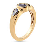 Tansanit Ring 925 Silber vergoldet (Größe 20.00) ca. 0,79 ct image number 4