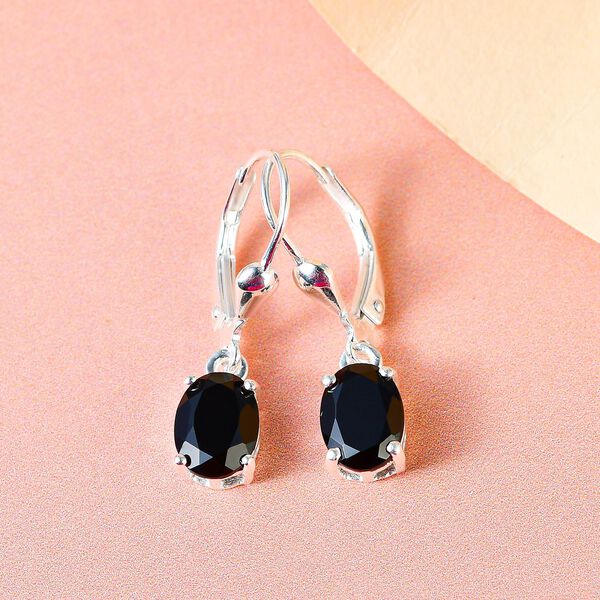 Schwarze Spinell Ohrringe, 925 Silber ca. 2.99 ct image number 2