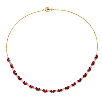 D'Joy afrikanische Rubin und Zirkon 45cm Halskette - 13,06 ct.