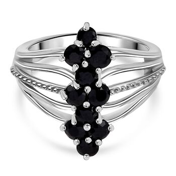 Schwarzer Spinell Ring Messing (Gr&ouml;&szlig;e 17.00) ca. 1,85 ct