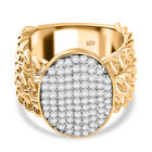 Moissanit Ring 925 Silber 750 Gelbgold Vermeil (Größe 18.00)