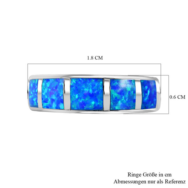 Synthetischer Kristall blauer Opal-Ring - 2,50 ct. image number 6