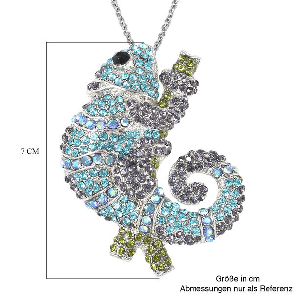 Mehrfarbige Cham&auml;leon-Kristall-Brosche/Anh&auml;nger mit 60 cm Kette image number 6