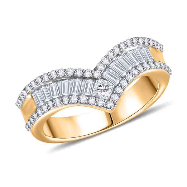 LUSTRO STELLA Wei&szlig;er Zirkonia-Ring, 925 Silber Gelbgold Vermeil - 1,54 ct. image number 3