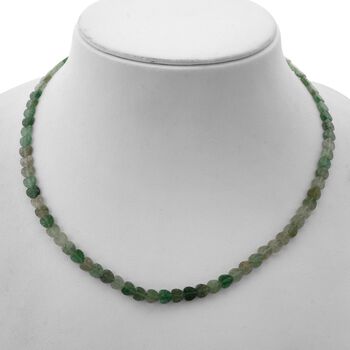 Gr&uuml;ner Quarz Halskette ca. 45 cm 925 Silber ca. 63.00 ct