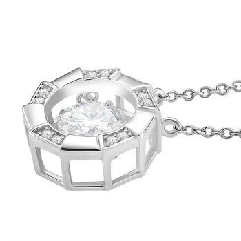 RADIANTA GRA zertifiziert Moissanit (D-VVS) Halskette ca. 45 cm 925 Silber rhodiniert ca. 1.88 ct