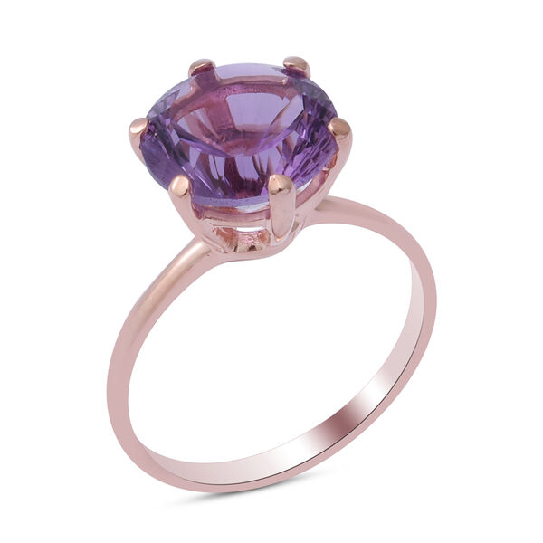 Rose De France Amethyst Solit&auml;r Ring 925 Silber Rosevergoldet image number 3