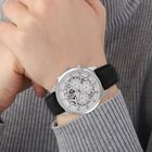 STRADA Exklusive Japanisches Uhrwerk mit schwarzer PU-Band und Edelstahl-Schnalle, Weißer Kristall, 23 cm image number 2