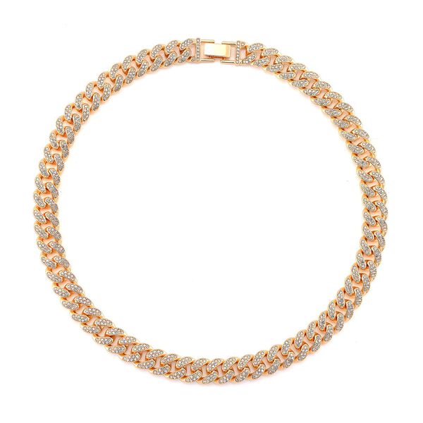 Wei&szlig;er Kristall Halskette ca. 50 cm Gelb image number 2