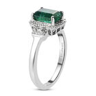 RHAPSODY sambischer Smaragd und Diamant Halo-Ring in Platin image number 4