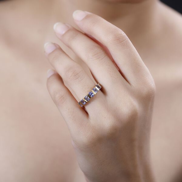 Tansanit Ring, 925 Silber mit 750 Gelbgold Vermeil - 1,28 ct. image number 3