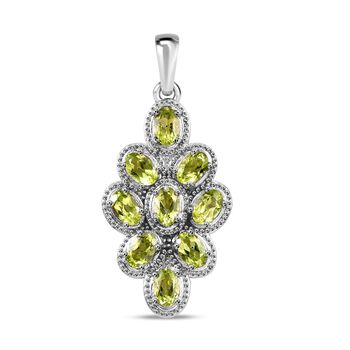 Nat&uuml;rlicher Peridot Anh&auml;nger, Edelstahl ca. 4.41 ct