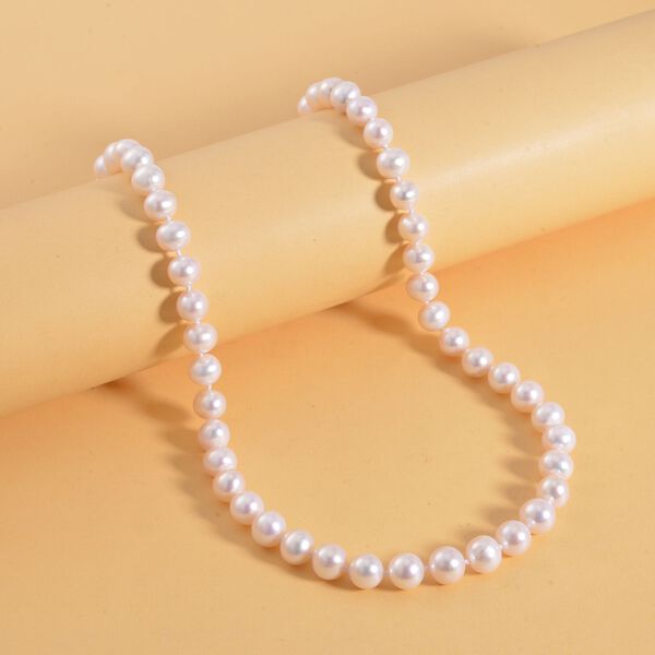 AAAA 9-10mm wei&szlig;e S&uuml;&szlig;wasserperlen-Halskette image number 7