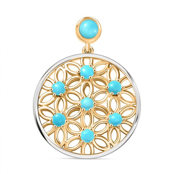 D'Joy AA Sleeping Beauty T&uuml;rkis Anh&auml;nger 925 Silber platiniert und vergoldet ca. 0.98 ct