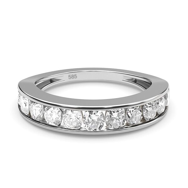 Diamant Half Eternity-Ring, I2-GH SGL zertifiziert, 585 Weißgold (Größe 21.00) ca. 1.00 ct image number 0