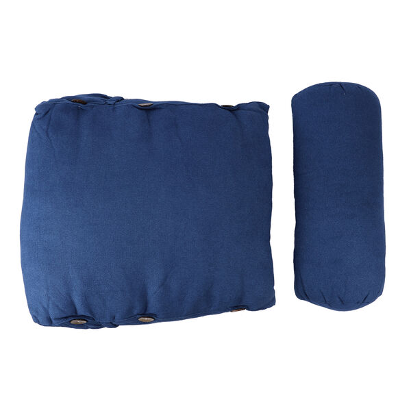 Ergonomisches Kissen aus Samt, Dunkelblau image number 5