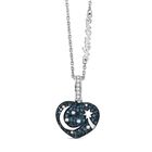 GP Blauer Diamant, Kanchanaburi Blauer Saphir Schmuckset 925 Silber rhodiniert ca. 1.04 ct