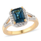 London Blau Topas und Zirkon Ring 925 Silber vergoldet  ca. 2,38 ct image number 3