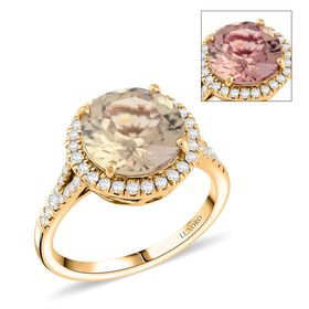 AAA Turkizit, Weißer Diamant Ring 585 Gold (Größe 17.00) ca. 5,00 ct