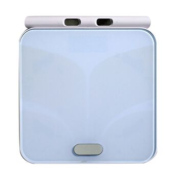 Intelligente K&ouml;rperfettwaage mit Griff, ITO-Design, geh&auml;rtetes Glas,30&times;30&times;2,6cm, Wei&szlig;