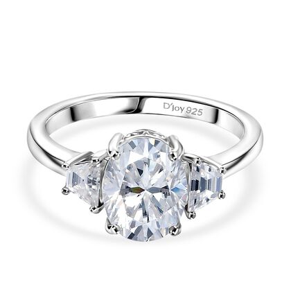 D'Joy Moissanit Ring 925 Silber rhodiniert (Gr&ouml;&szlig;e 18.00) ca. 2.21 ct