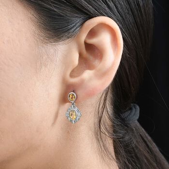 Citrin Ohrringe  Edelstahl ca. 1.52 ct