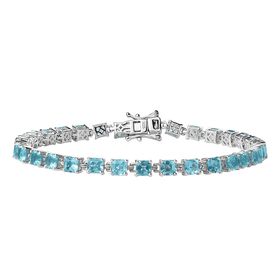 Madagascar Paraiba-Apatit Armband ca. 19 cm 925 Silber rhodiniert ca. 10.86 ct