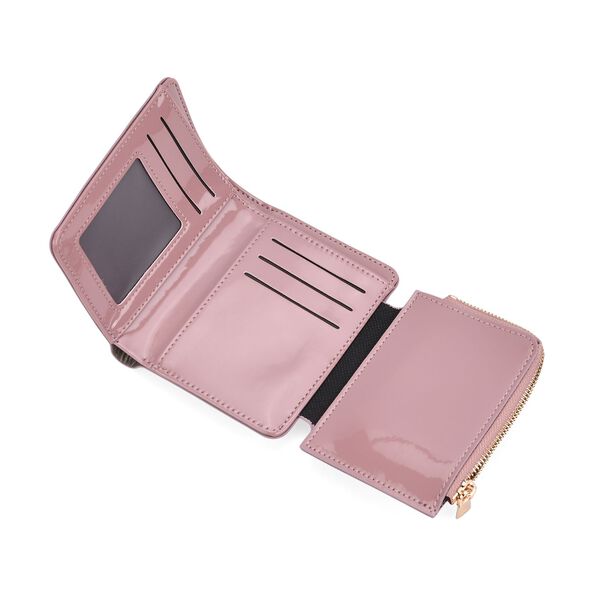 Jacquard-Schal aus Viskose und Geldb&ouml;rse aus PU-Leder mit RFID-Schutz Rosa image number 6