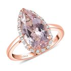 LUXORO AAA Rosa Morganit, Wei&szlig;er Diamant Ring 417 Gold (Gr&ouml;&szlig;e 20.00) ca. 3,46 ct