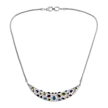 D'Joy Royal Bali Schweizer Blautopas, Peridot Halskette ca. 50 cm 925 Silber ca. 10.06 ct