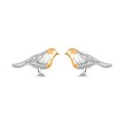 Bicolor Vogel-Ohrringe, 925 Silber ca. 4,04g