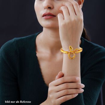 Gelbgold emaillierter wei&szlig;er Kristall-Armreif, 18cm