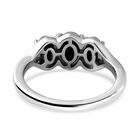 Boulder Opal Triplett und Trilogie-Zirkon Ring, 925 Silber platiniert, 1,53 ct. image number 5